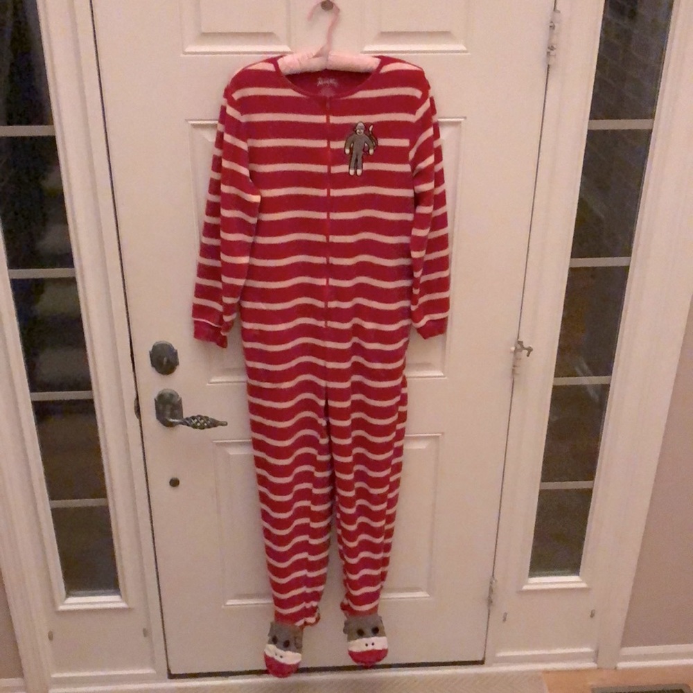 Sock monkey Onesie footed pajamas!